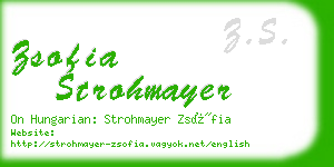 zsofia strohmayer business card